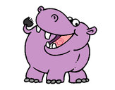 Dibujo Hipopótamo pintado por dani0123