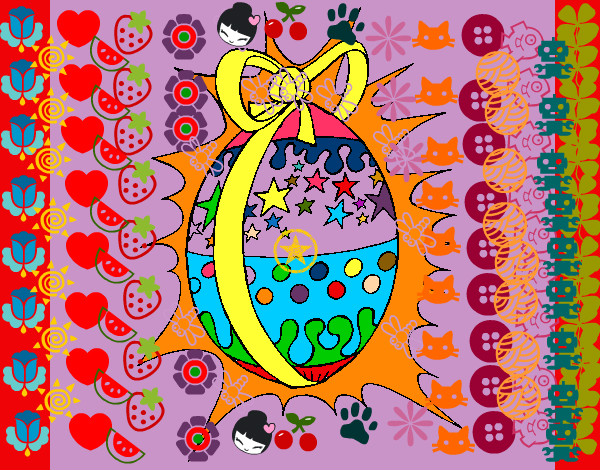 Dibujo Huevo de pascua brillante pintado por nachatop