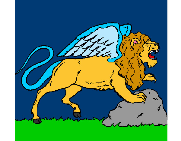 Dibujo León alado pintado por ElLuix