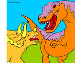 Dibujo Lucha de dinosaurios pintado por ALEMURCIAS