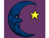 Dibujo Luna y estrella pintado por dafne123