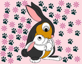 Dibujo Madre conejo pintado por ingrid4563