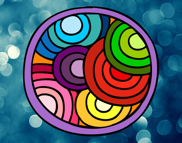 Dibujo Mandala circular pintado por gemma