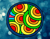 Dibujo Mandala circular pintado por liletgru