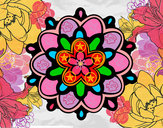 Dibujo Mándala con una flor pintado por albochi