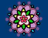 Dibujo Mándala con una flor pintado por queyla