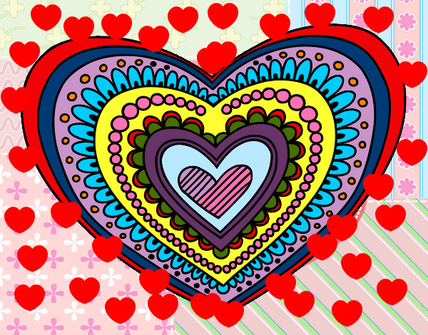 Dibujo Mandala corazón pintado por nachatop