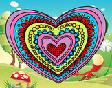 Dibujo Mandala corazón pintado por NOUR