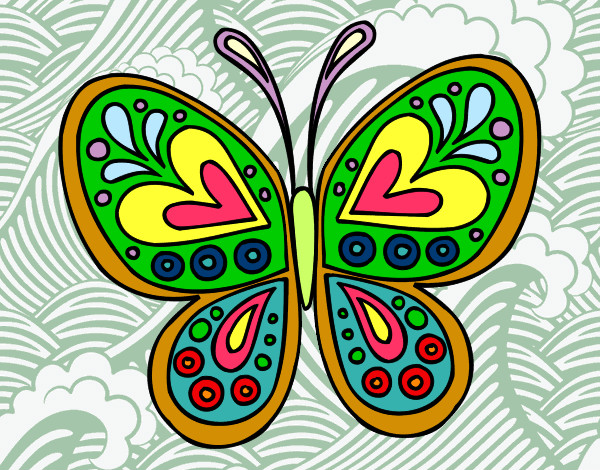 Dibujo Mandala mariposa pintado por Camilitax4