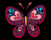 Dibujo Mandala mariposa pintado por lBeeliinda