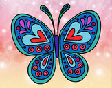 Dibujo Mandala mariposa pintado por lilima