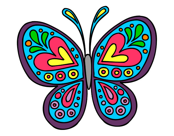 Dibujo Mandala mariposa pintado por lokiis18