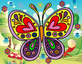 Dibujo Mandala mariposa pintado por nachatop