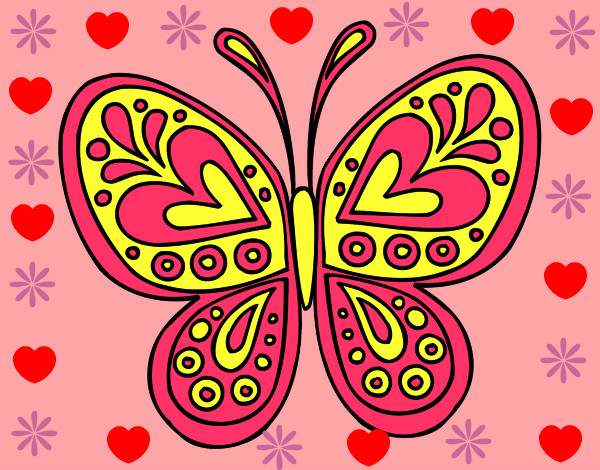 Dibujo Mandala mariposa pintado por notanloka