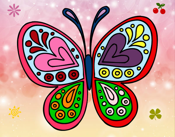 Dibujo Mandala mariposa pintado por _YUYUITA_