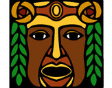 Dibujo Máscara Maya pintado por lBeeliinda