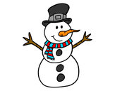 Dibujo Muñeco de nieve con sombrero pintado por albochi
