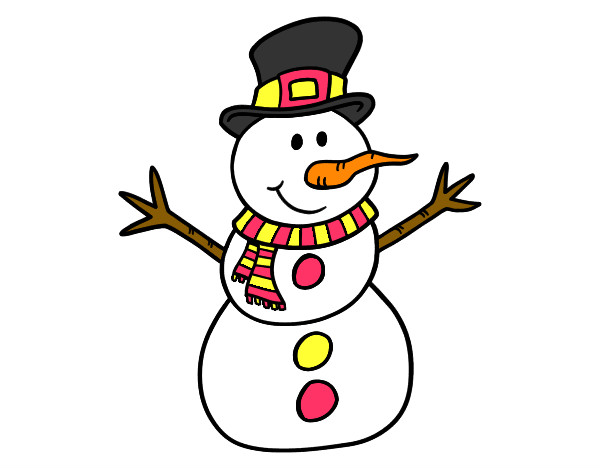 Dibujo Muñeco de nieve con sombrero pintado por crislove