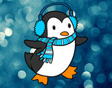 Dibujo Pingüino con bufanda pintado por naranjita8
