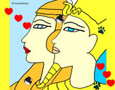 Dibujo Ramsés y Nefertiti pintado por yaritza24