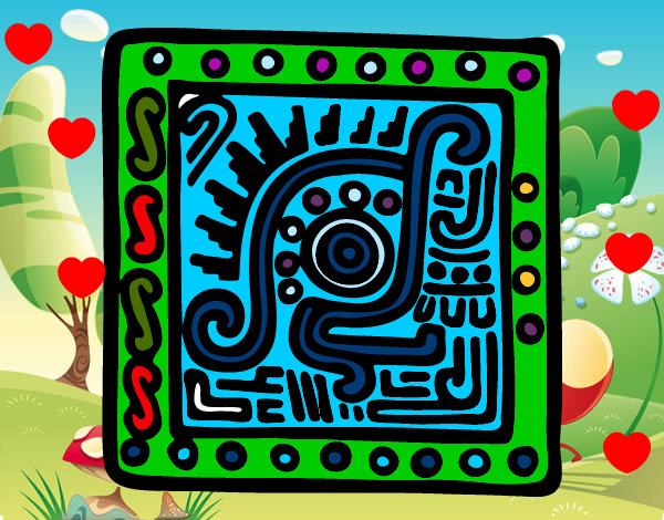 Dibujo Símbolo maya pintado por marte