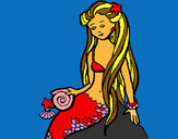 Dibujo Sirena con caracola pintado por liletgru