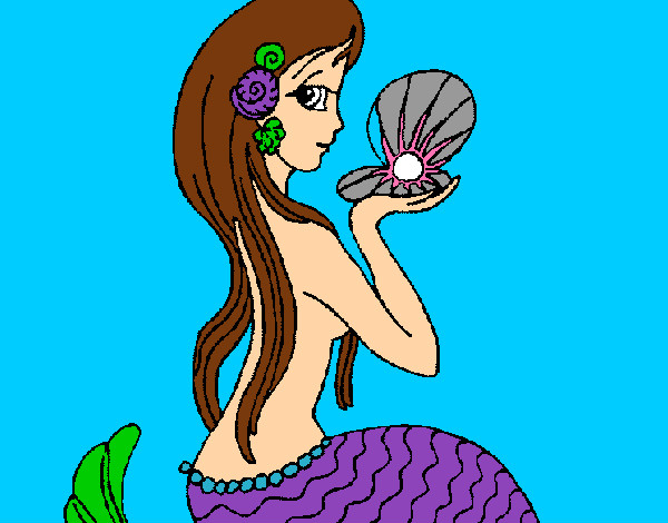 Dibujo Sirena y perla pintado por AUDIACLA