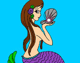Dibujo Sirena y perla pintado por AUDIACLA