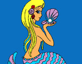Dibujo Sirena y perla pintado por liletgru