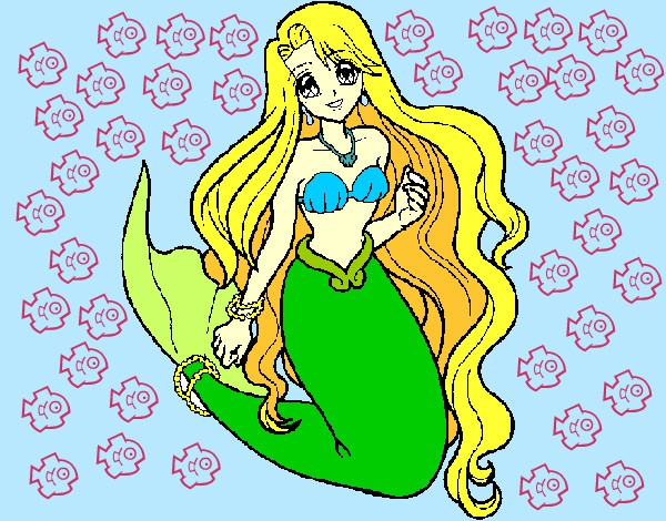 Dibujo Sirenita pintado por feremi