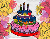 Dibujo Tarta de cumpleaños pintado por nachatop