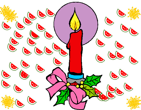 Dibujo Vela de navidad 2 pintado por geroaikasl