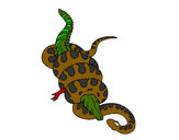 Dibujo Anaconda y caimán pintado por asael