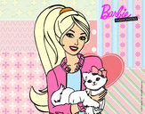 Dibujo Barbie con su linda gatita pintado por irenee