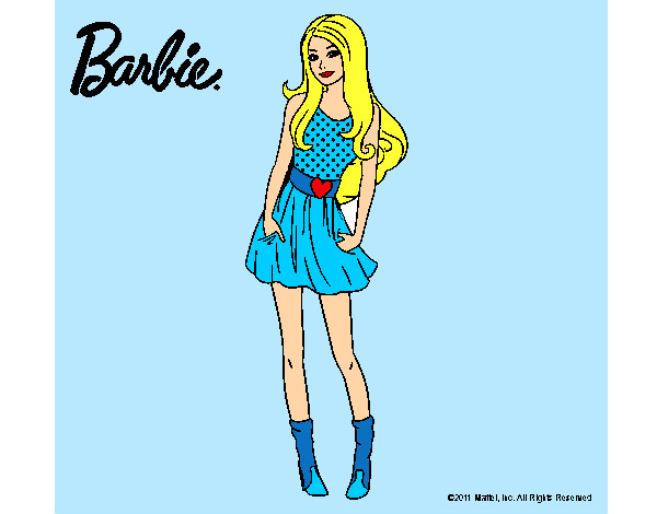 Dibujo Barbie veraniega pintado por jornette