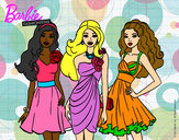 Dibujo Barbie y sus amigas vestidas de fiesta pintado por martamr