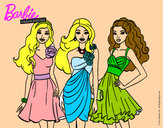 Dibujo Barbie y sus amigas vestidas de fiesta pintado por Noelia2000