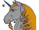 Dibujo Cabeza de unicornio pintado por lucerofan