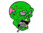 Dibujo Cabeza de zombi pintado por VANESSO