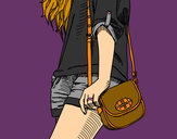 Dibujo Chica con bolso pintado por luzrangel