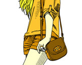 Dibujo Chica con bolso pintado por noelia8777