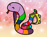 Dibujo Cobra con pandereta pintado por nachatop