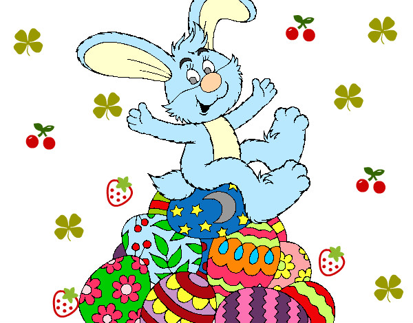 Dibujo Conejo de Pascua pintado por Azul_azul