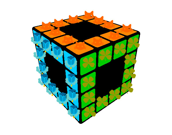 Dibujo Cubo de Rubik pintado por mosnter