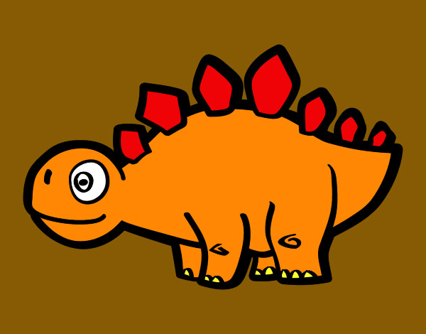 Dibujo Estegosaurio joven pintado por Rafilla