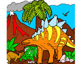 Dibujo Familia de Tuojiangosaurios pintado por unkys