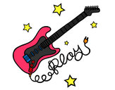 Dibujo Guitarra y estrellas pintado por hanniecaro
