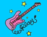 Dibujo Guitarra y estrellas pintado por skarled