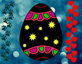 Dibujo Huevo con estrellas pintado por hanniatron