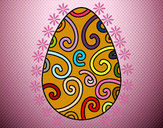 Dibujo Huevo decorado pintado por azulina
